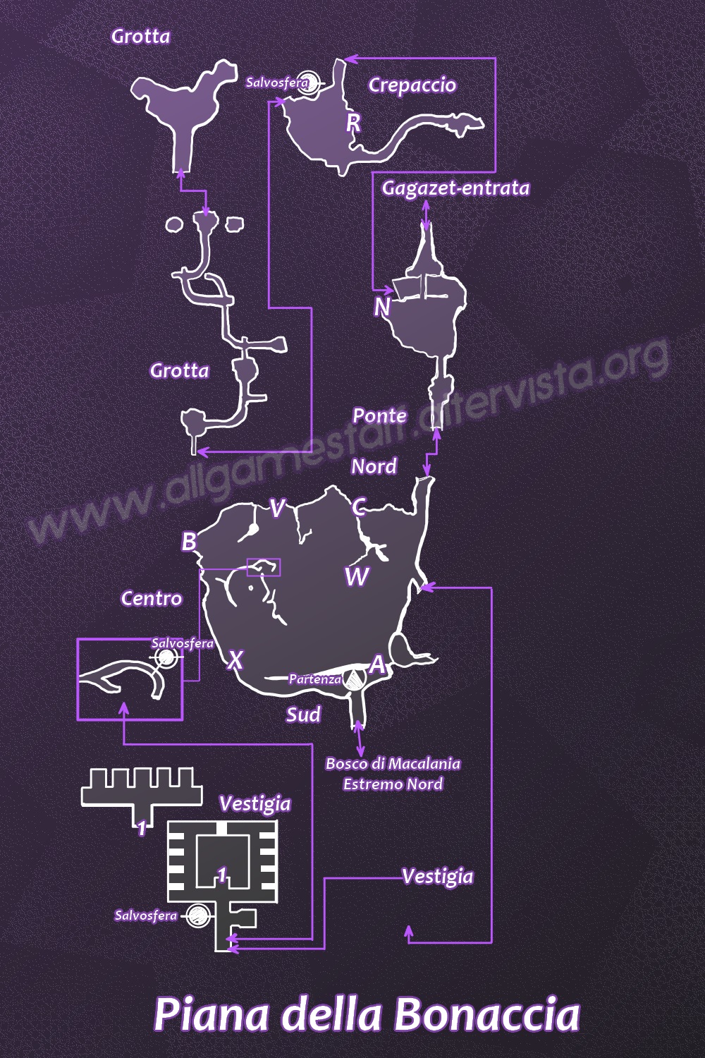Final Fantasy X-2 - Mappa Piana della Bonaccia - Cap.1