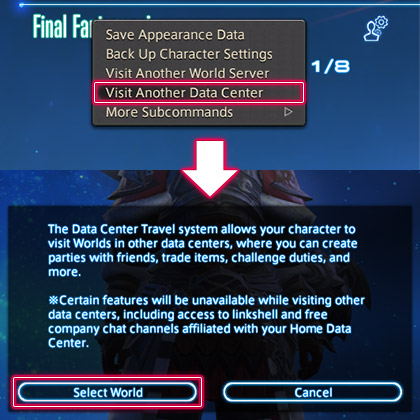 visit another data center ffxiv